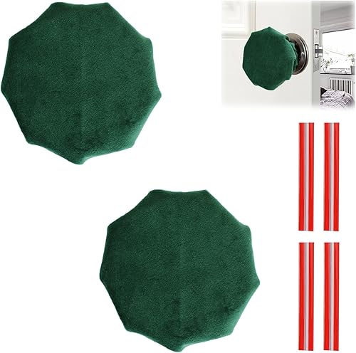 Vista 15 de Cubiertas de manija de puerta UFURMATE, 4 piezas, cubiertas de perilla redonda decorativa negra, guante de manija de puerta suave, protector de Negro