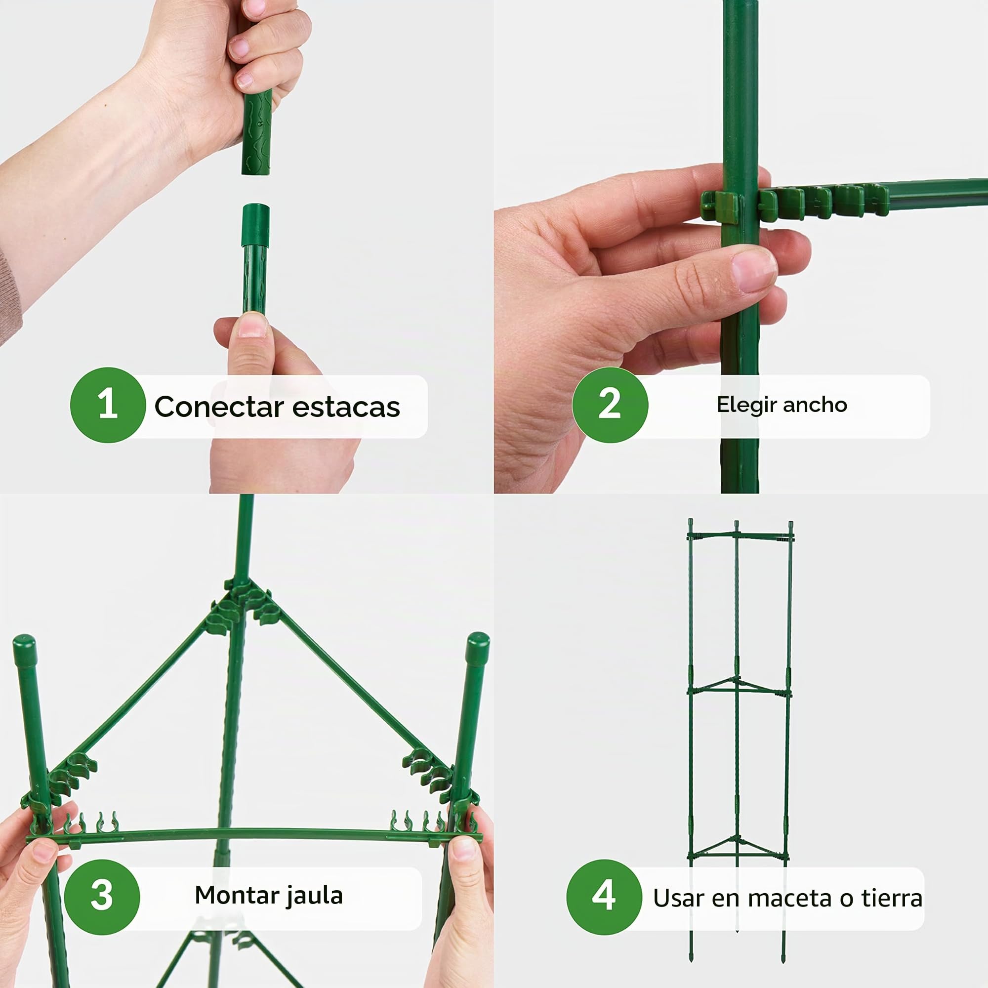 Pack De 2 Jaulas para Tomates | Ayuda A Sus Plantas A Crecer | Jaulas Y Soportes para Plantas | Tamaño Ajustable | Soporte para Tomates | Enrejado para Tomates | para Verduras Y Plantas Trepadoras