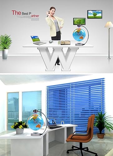 Miniatura 4 de Globo flotante de levitación magnética NHSUNRAY 8 pulgadas bola giratoria de levitación LED iluminado mapa del mundo tierra para escritorio oficina