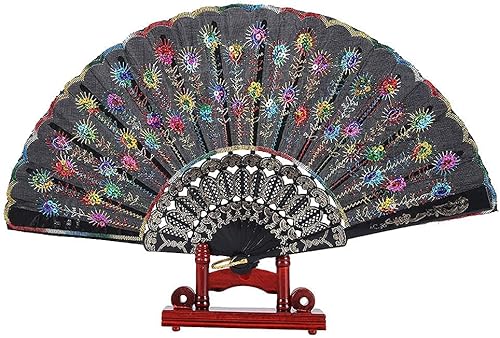 AUNMAS Soporte de exhibición de ventilador, soporte decorativo plegable para ventiladores, soporte de exhibición de estilo chino, práctico soporte