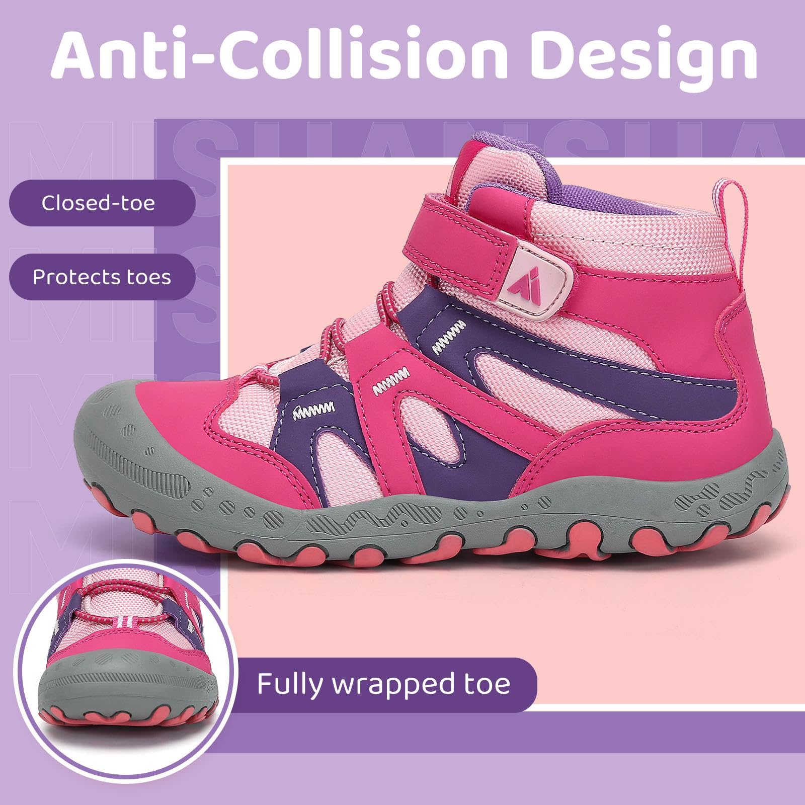 Mishansha Niña Zapatillas de Senderismo Niños Antideslizante Transpirables Botas Zapatos de Trekking Unisex Ligero Tallas 24-38 EU
