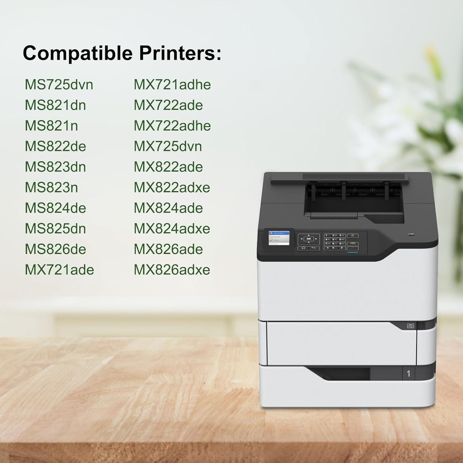 58D1000 Black High Yield Toner Cartridge Replacement for Lexmark 58D1000 Toner Cartridge Work for MS725, MS821, MS822, MS823, MS824, MS825, MS826, MX721, MX722 Printer (8,000 Pages)