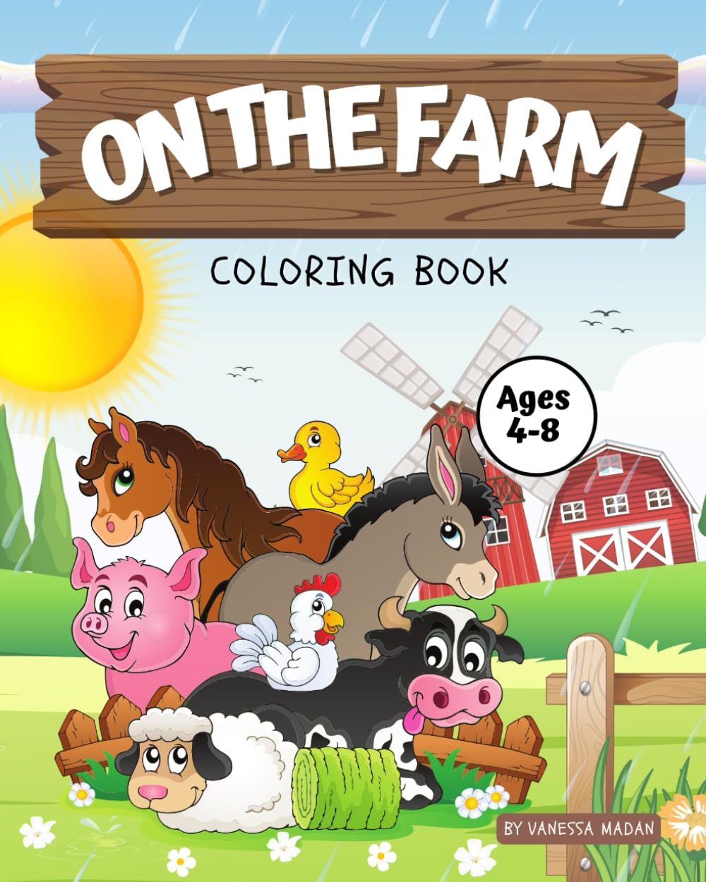 On The Farm: Coloring Book For Kids (ATHENA AND FRIENDS): madan ...