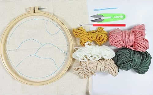 Miniatura 9 de Kits de iniciación de bordado de aguja de perforación, suministros de bordado de aguja para adultos principiantes (Dnosaur)