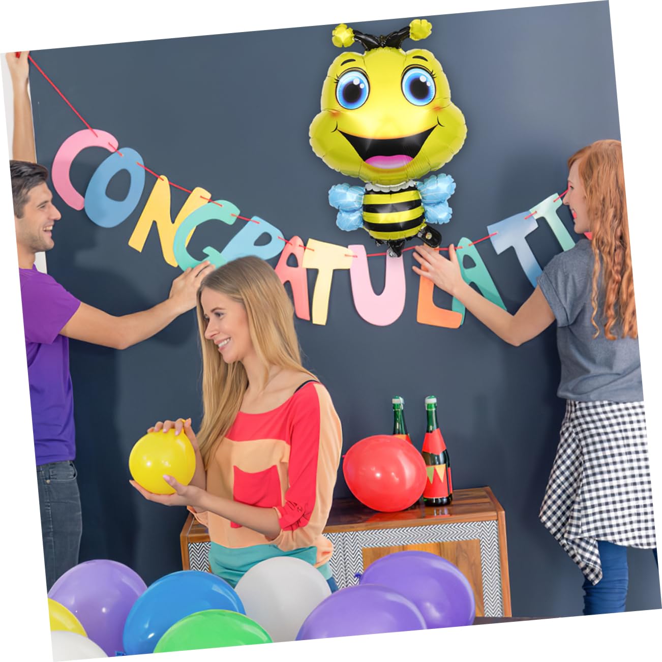 ifundom 25piezas Globos De Abeja Grande De Metalizado De Animales Para Decoración De Fiestas y Cumpleaños Tema De Insectos Adorables y Resistentes