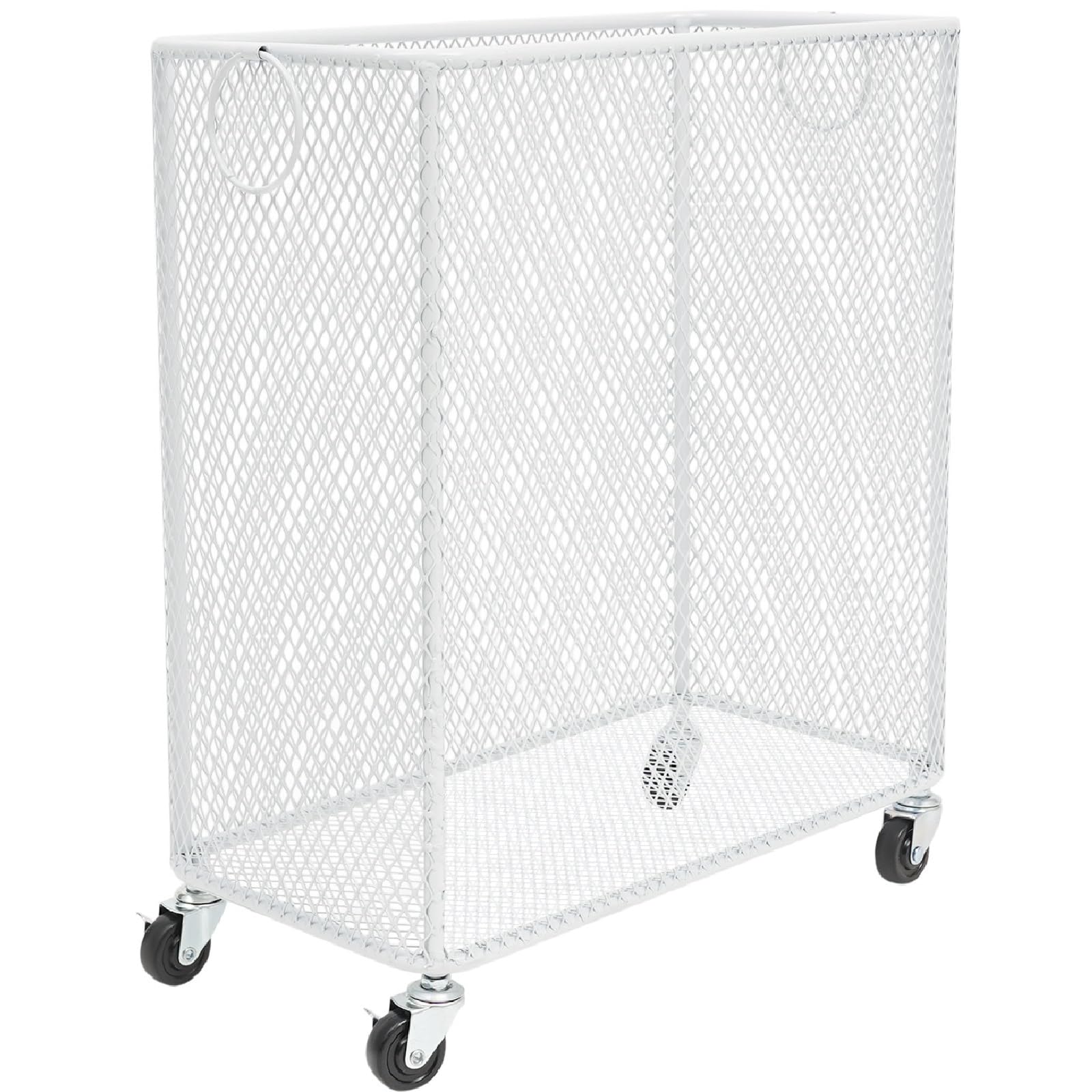 SFSLBFB Rolling Laundry Hamper Cart, Metal Basket Storage Organizer for Bedroom Bathroom Closet