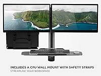 Vista 3 de Mount-It! Sit Stand Dual Monitor Wall Mount Workstation & Stand Up Computer Station with Articulating Keyboard Tray Arm and CPU Holder