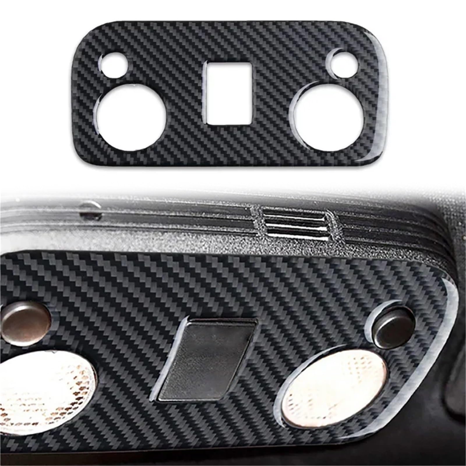 Interior Decoration for Ford Mustang 2015-2019 Carbon Fiber Car Styling Roof Reading Light Panel Sticker Interior Accessories