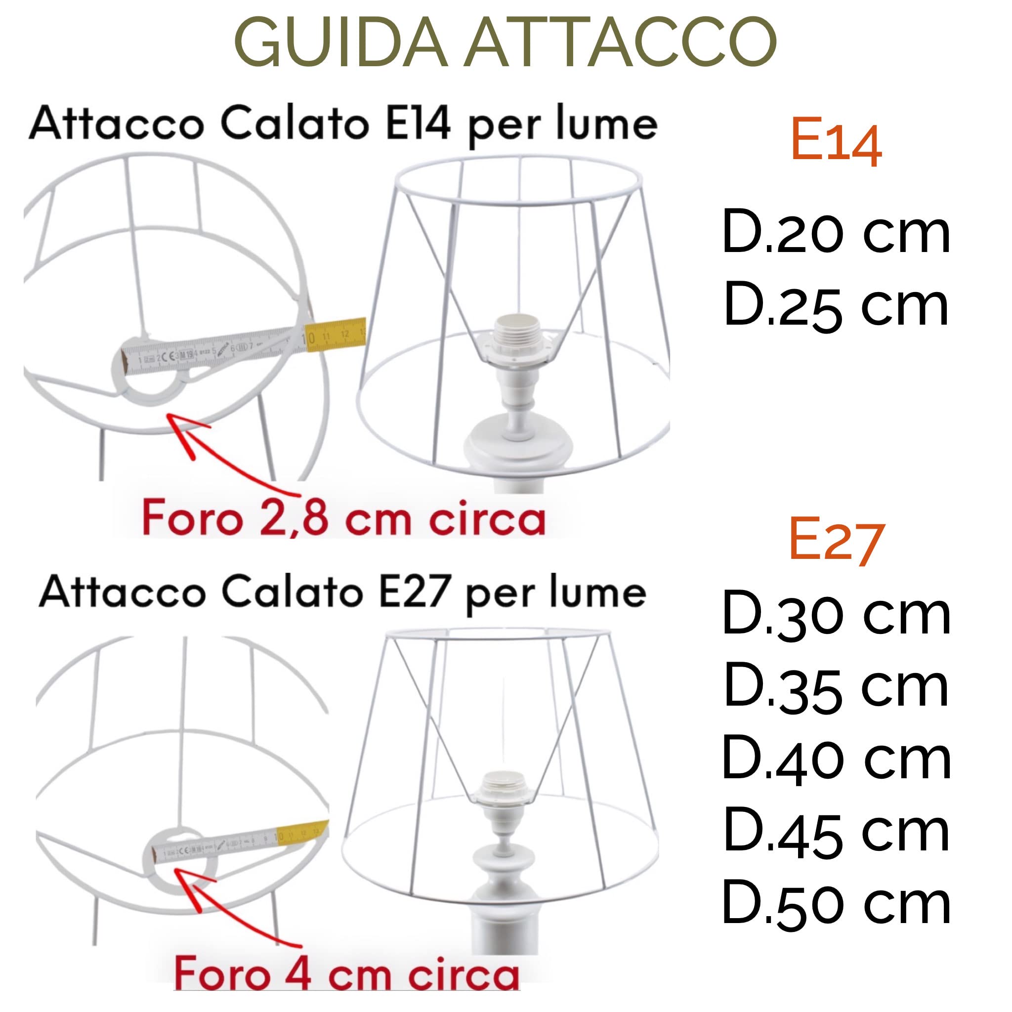 Paralume Impero per lampada in tessuto Cotone Avorio su PVC - Artigianale, autentico Made in Italy (D.40 x D.Sup.28 H.26 cm - ATTACCO E27)