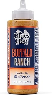 Blues Hog Buffalo Ranch Sauce, Creamy Wing & Dipping Sauce, All-Natural, Gluten-Free, No High Fructose Corn Syrup, Made in the USA, 12 oz