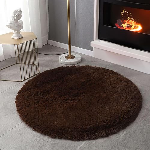 Miniatura 10 de SK Studio Alfombras redondas para dormitorio, suaves y esponjosas, antideslizantes, grandes para sala de estar, dormitorio, habitación de los niños,