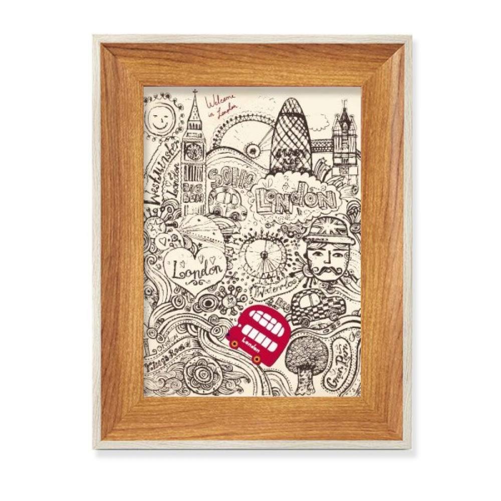 Cadre photo bois Londres souvenir du Royaume-uni pour vos proches