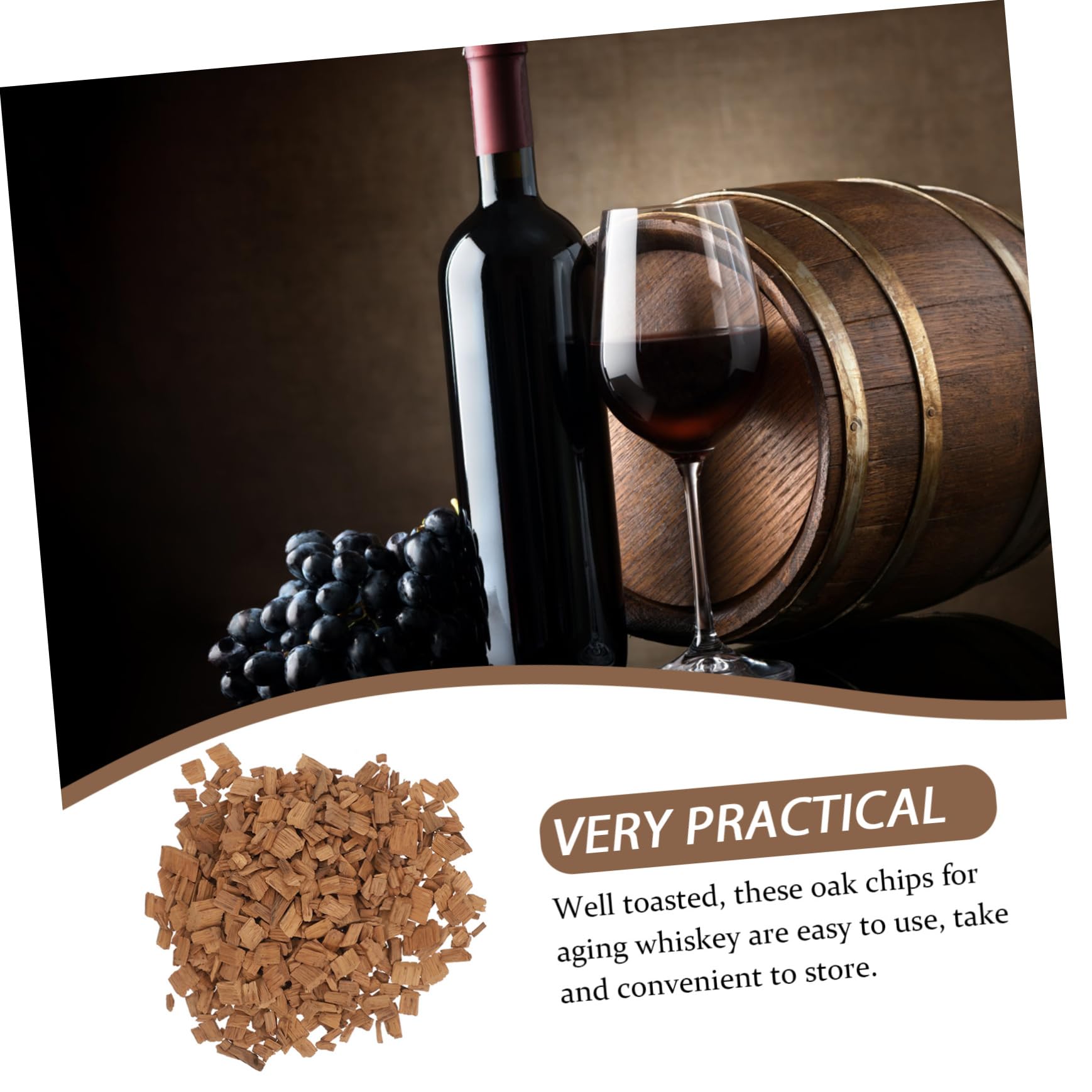DECHOUS 1 Pack Oak Chips Wine Making Equipment French Oak Wood Chips Wine Brewing Supplies Wine Making Supplies French Oak Cubes Home Brewing & Wine Making Barware Cocktail