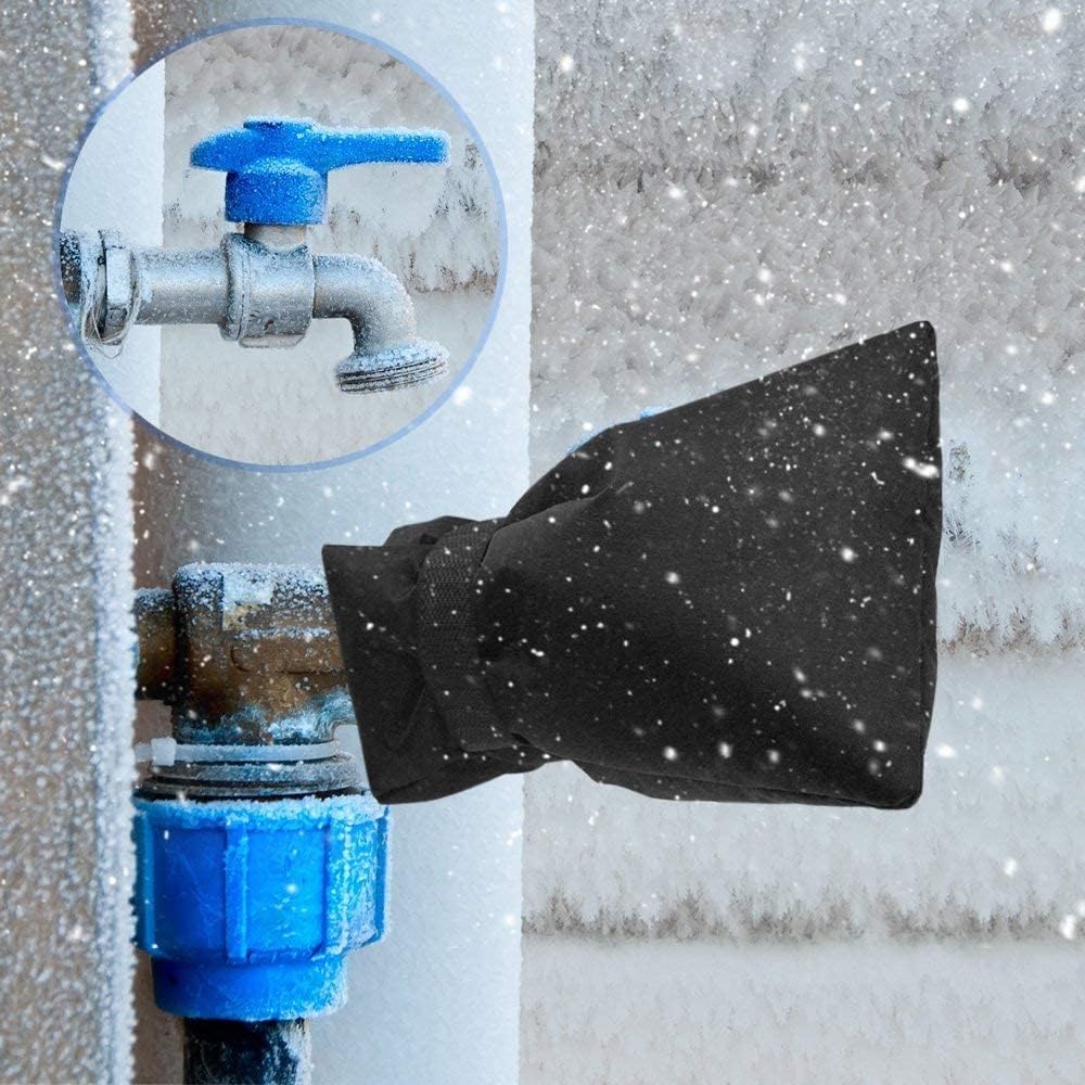 Kuuqa 2 Pieces Black Outdoor Faucet Cover for Winter Freeze Protection （2 Different Size） : Patio, Lawn & Garden