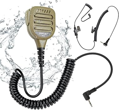 IP65 Waterproof Shoulder Mic 2.5mm Connecter Speaker Microphone for Motorola Talkabout T100 T200 T260 T265 T380 T400 T460 T600 T800 MH230R MR350R Hyt TC1688 TC310 TC320 with 3.5mm Earpiece