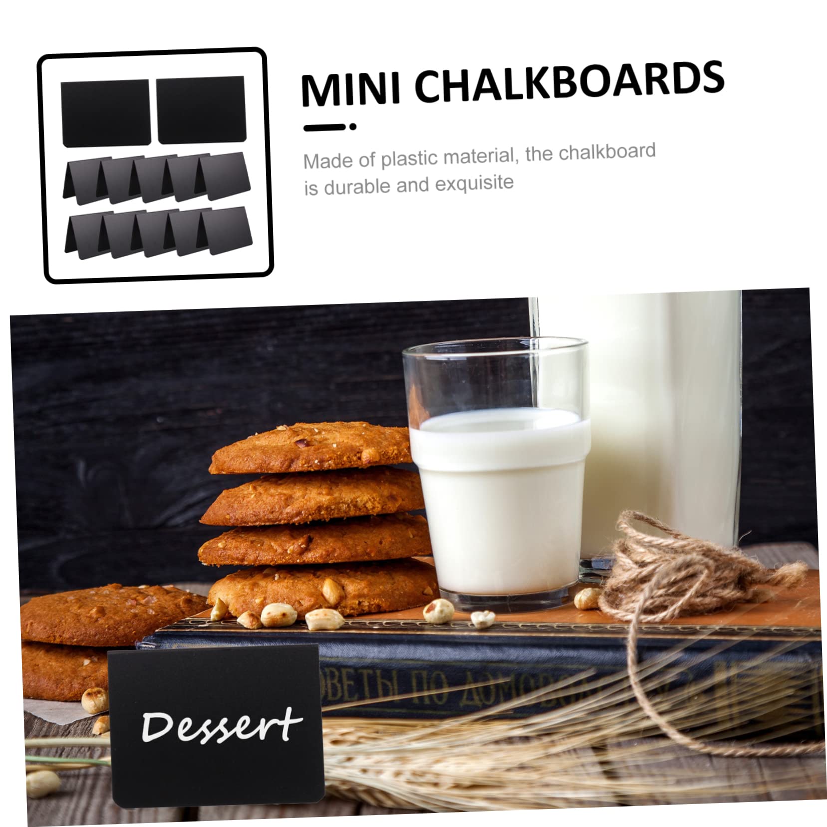 STOBOK 24stücke Mini-schwarze Tafeln Doppelseitige Preisboards Für Restaurant Wiederbeschreibbare Tischdekoration Für Preisschilder Und Botschaften