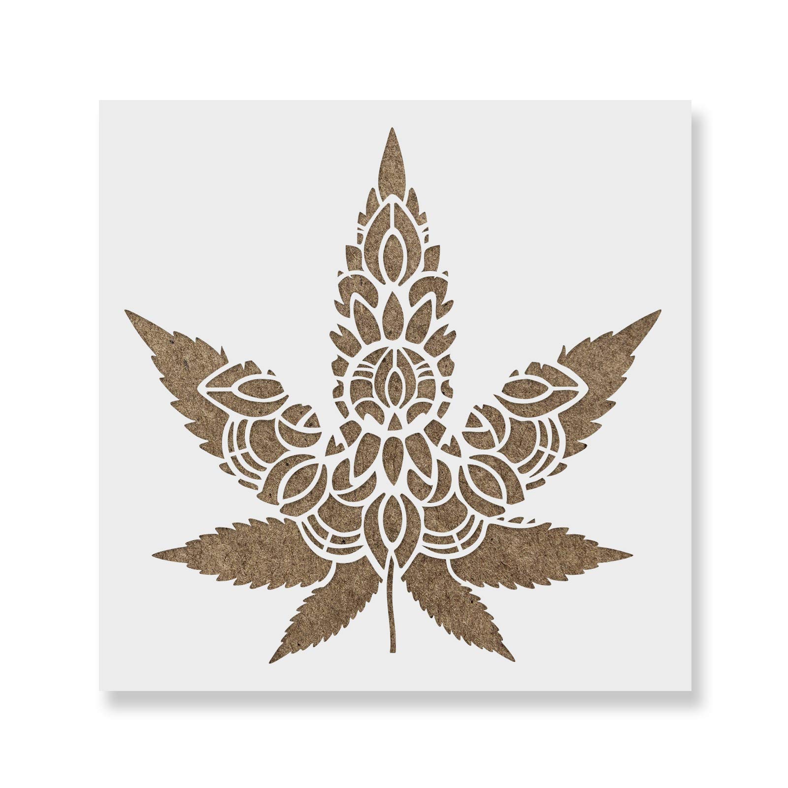 Mandala Weed Leaf Stencil - Ideal for Nature and Wildlife Themed Stencil Decor, Mandala Weed Leaf Stencils for Painting