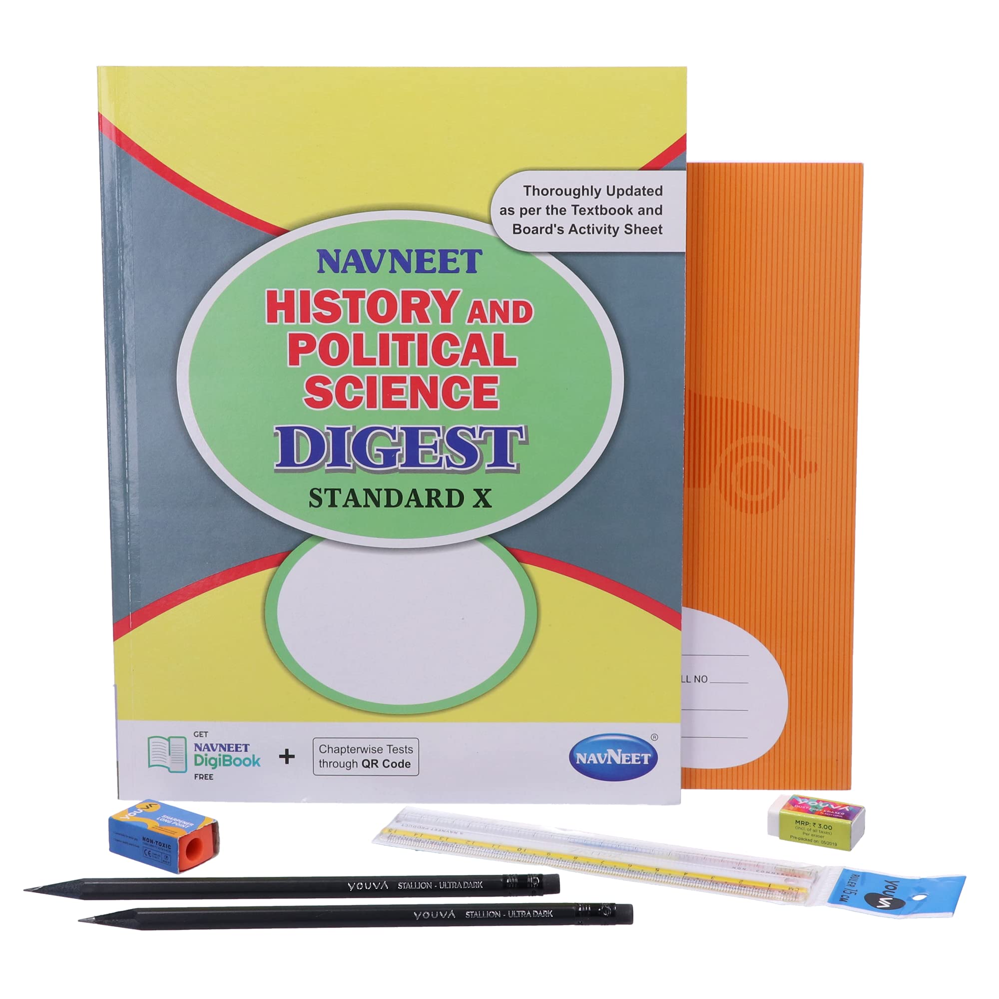 Navneet Youva Happiness Combo Lernset für Geschichte und Politikwissenschaft, 1 (1 Digest + 1 Notizbuch + 2 Bleistifte + 1 Spitzer + 1 Radiergummi + 1 Skala)