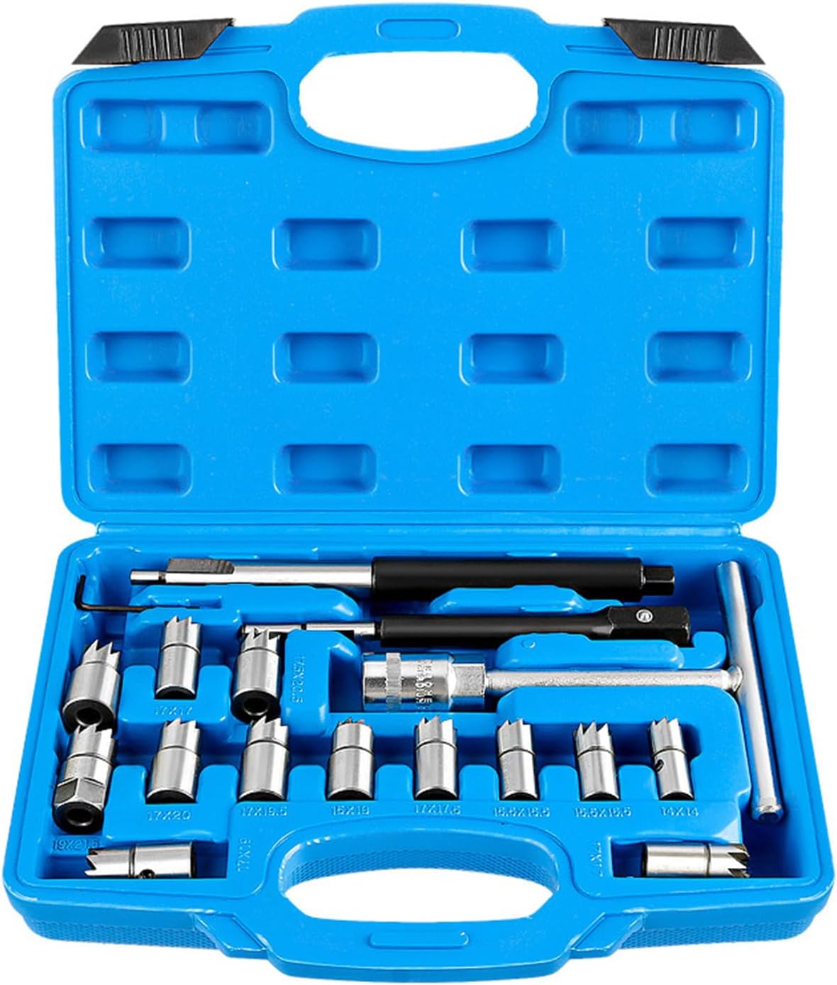 17pcs Fuels Injectors Set with Reamer Tool Disassembly for Valves Seat Repair & Engine Maintenance Fuels Tool Set
