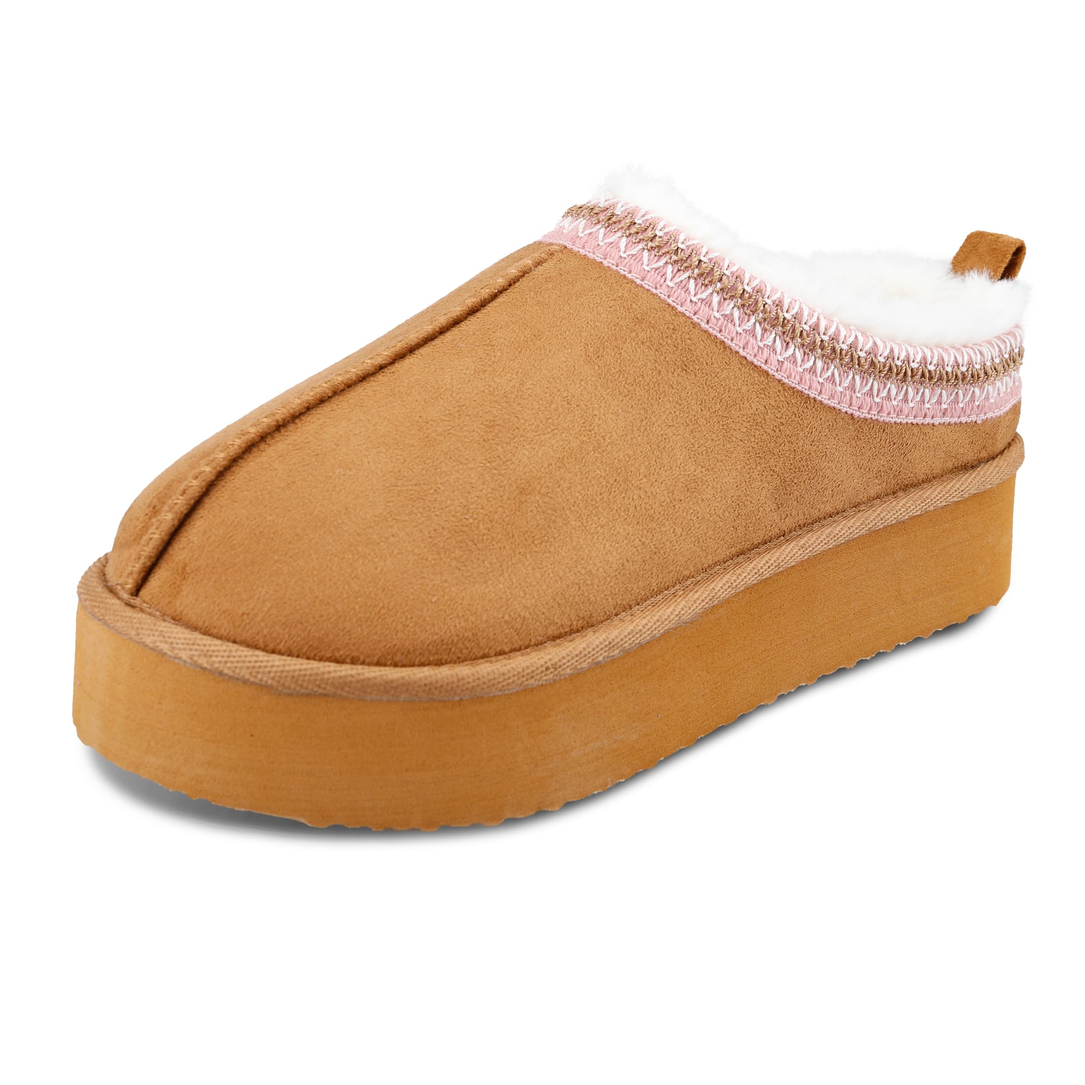 Jessica Simpson womens Microsuede Cozy Clog Platform Slipper - Indoor Outdoor Sole Memory Foam