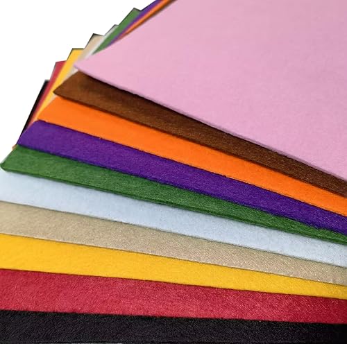 YYCRAFT Hojas de fieltro grueso y rígido, fieltro grueso de 9 x 12 pulgadas (grosor: 0.126 in), paquete de 20 piezas, 10 colores