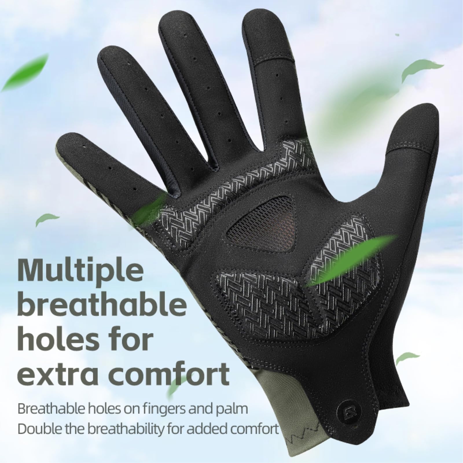 Guantes De Ciclismo Verano, Antideslizantes para Bicicletas Montaña Y Carretera Transpirables-Green-XXL