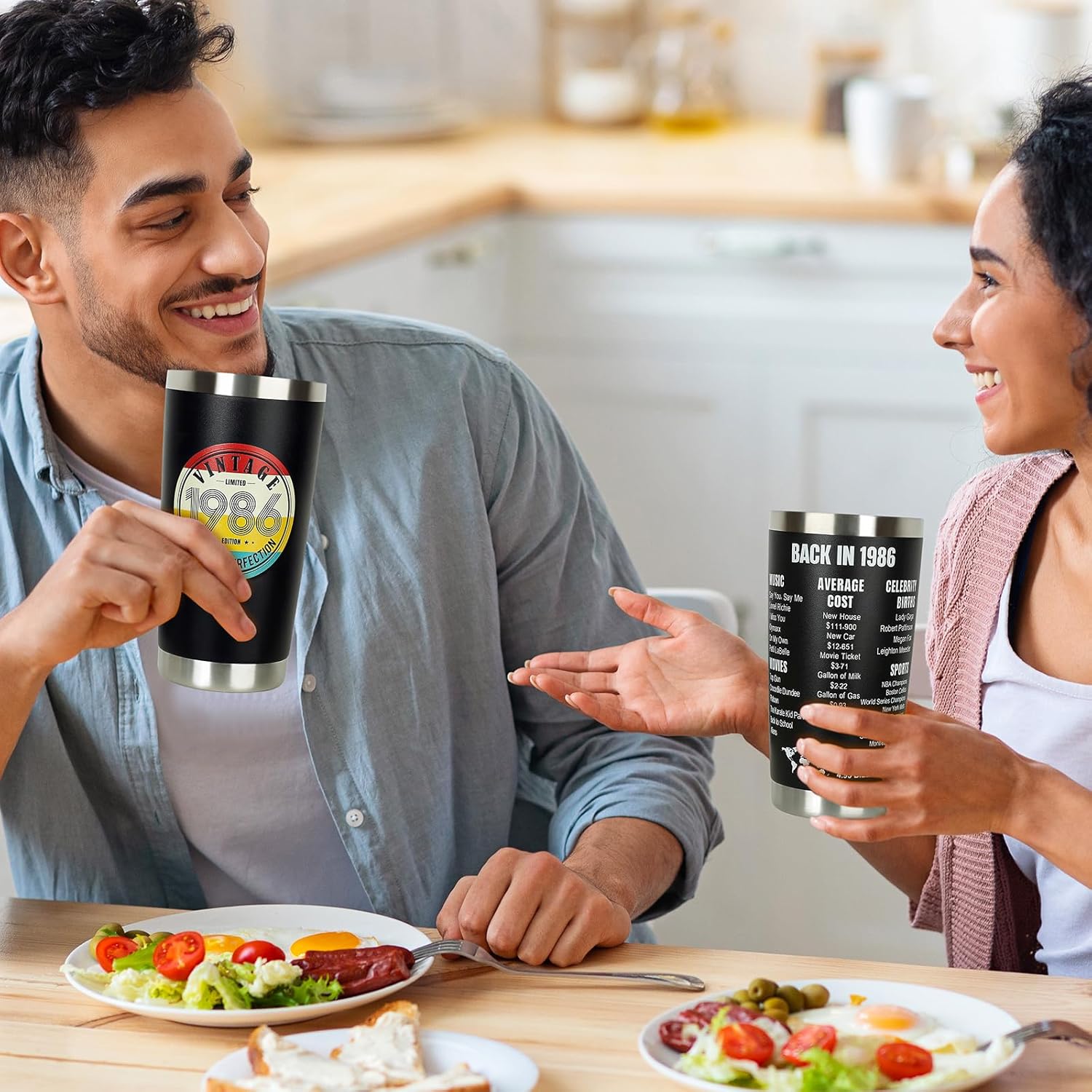 40th Birthday Gifts for Women Men - 1986 40th Birthday Decorations Gifts Ideas for Her Him - 40 Year Old Birthday Gift for Men Women Turning 40 Gift Ideas - 20oz Stainless Steel Tumbler - Image 3