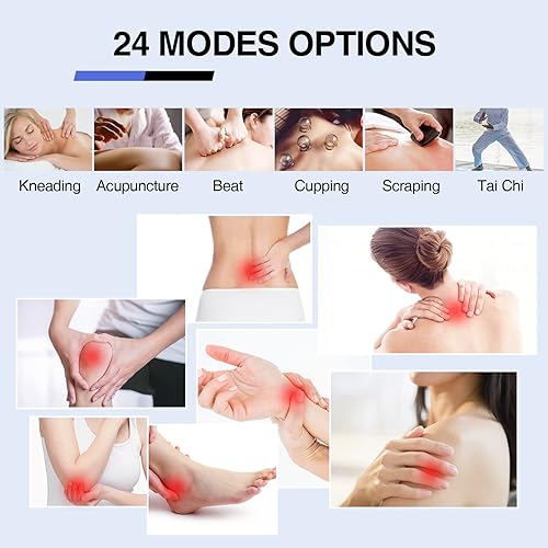 Miniatura 5 de NURSAL TENS Unidad con 12 almohadillas de repuesto, máquina estimuladora muscular para cuello, espalda, alivio del dolor de ciática, masajeador de