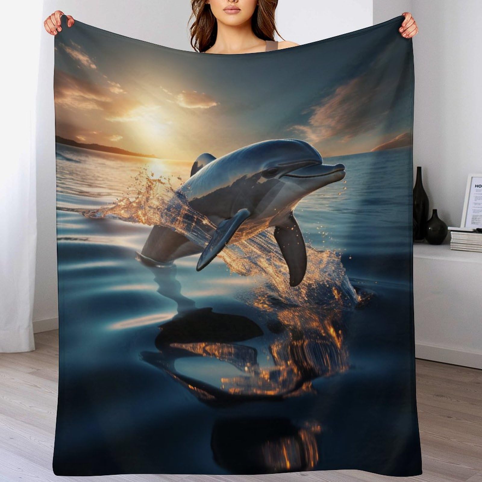 Couverture dauphin polaire et chaude pour vos soirées d'hiver