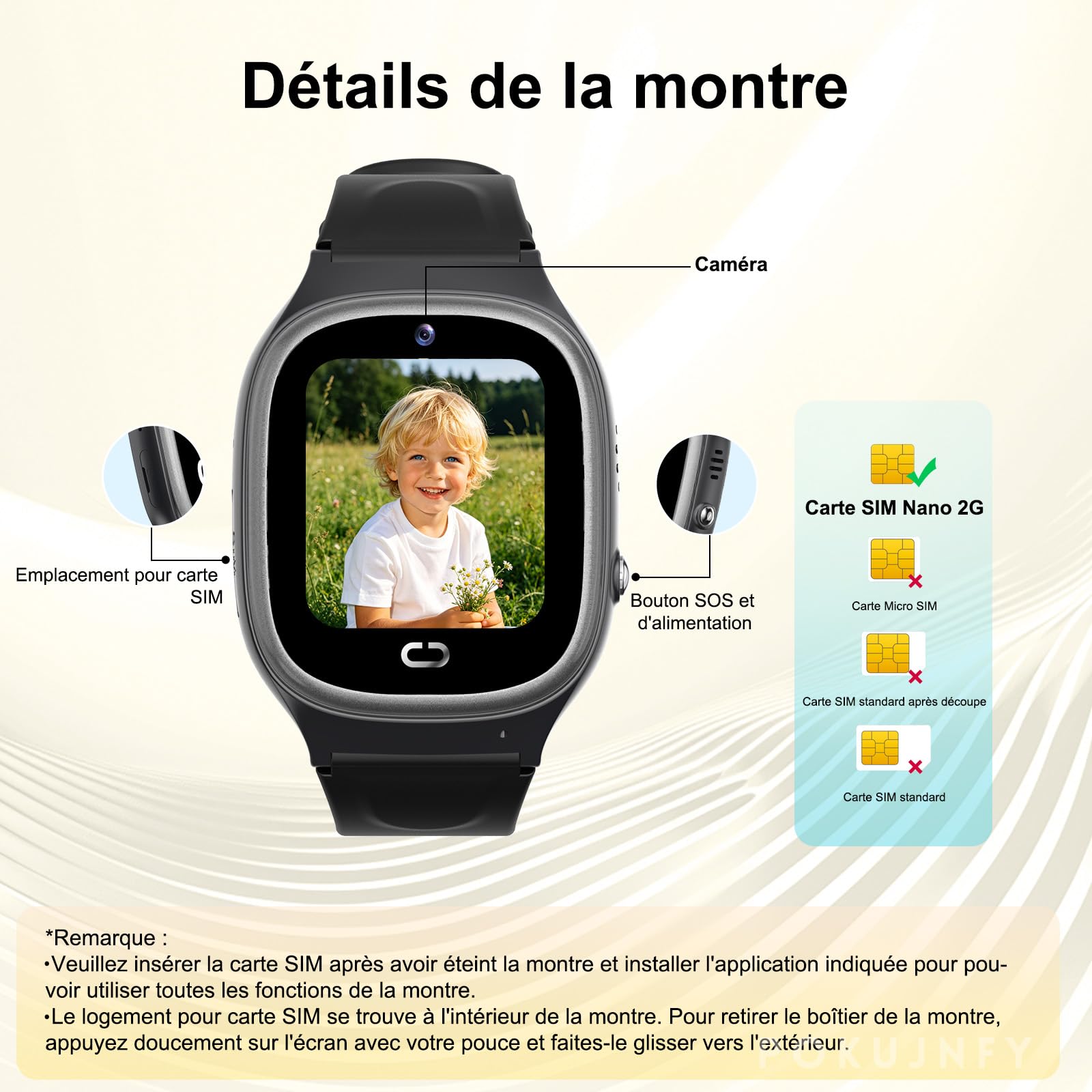 Montre Connectée Enfant GPS Appels Téléphoniques Chat SOS | Contacts Réveil Jeu IP68 Étanche Mode Classe Numérique Montre Enfant Garçons Filles Anniversaire Cadeaux
