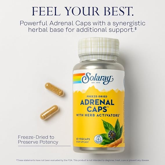SOLARAY Adrenal Caps Freeze Dried, 60 VegCaps