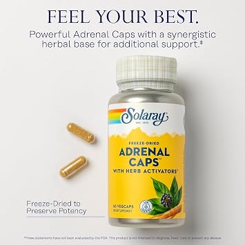 SOLARAY Adrenal Caps Freeze Dried, 60 VegCaps
