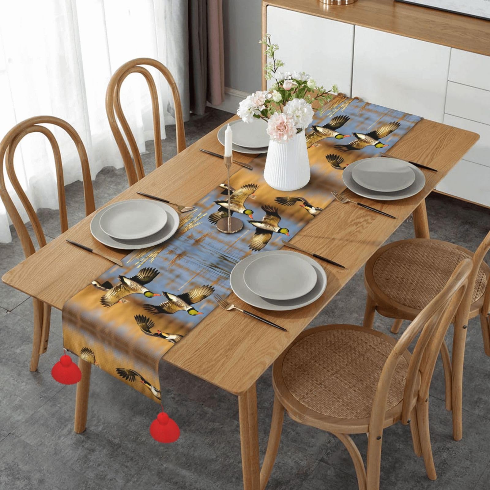 Chemin de table mouche de chasse sauvage imprimé pour table basse