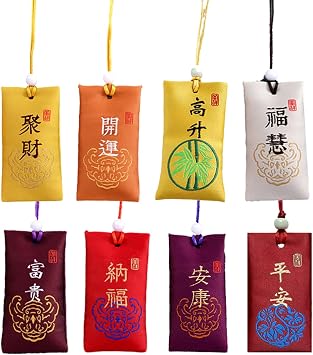 8PCS Spiritual Salt with Sachet, Buddhist Spiritual Salt Pouch Necklacespiritual Salt Pouch for Money, Classical Chinese Talisman, Spiritual Salt Pouch Necklace from China A