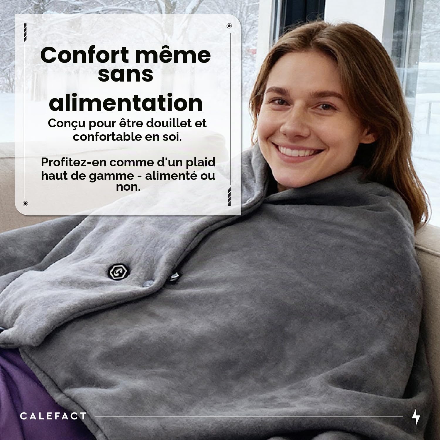 Couverture Chauffante Intérieure – Suédine Ultra-Douce, Chauffage Graphène 4 Zones, 3 Niveaux de Chaleur, Compatible USB-C, Lavable en Machine – Couverture Chauffante Portable pour Maison & B