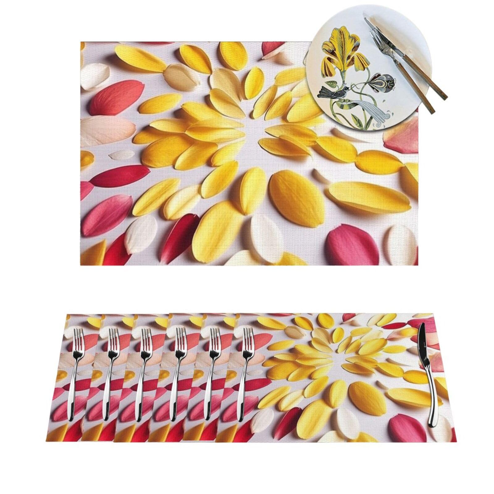 Sets de table en PVC résistant à la chaleur et antidérapant lot de 4 tapis de table lavables