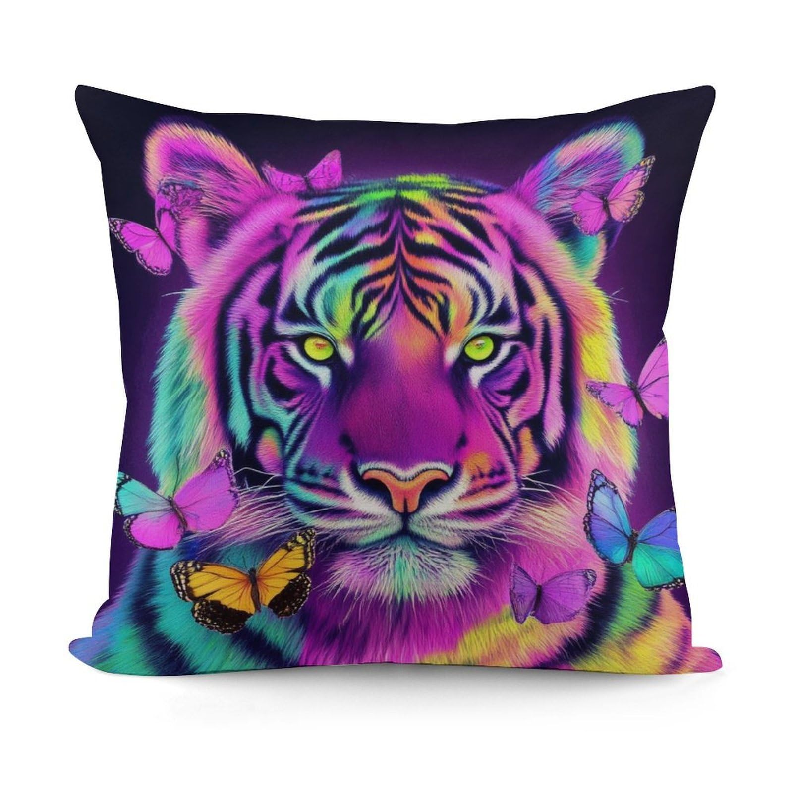 Smazdfxx Picture(729) Soft King Of The Tiger Butterfly Art Plush Pillow Covers Decorative Pillow Cases For Bed Sofa Living Room Home Decor
