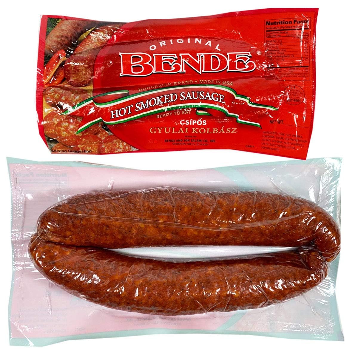 Bende Hungarian Hot Smoked Sausage 12 Oz (4 Pack)