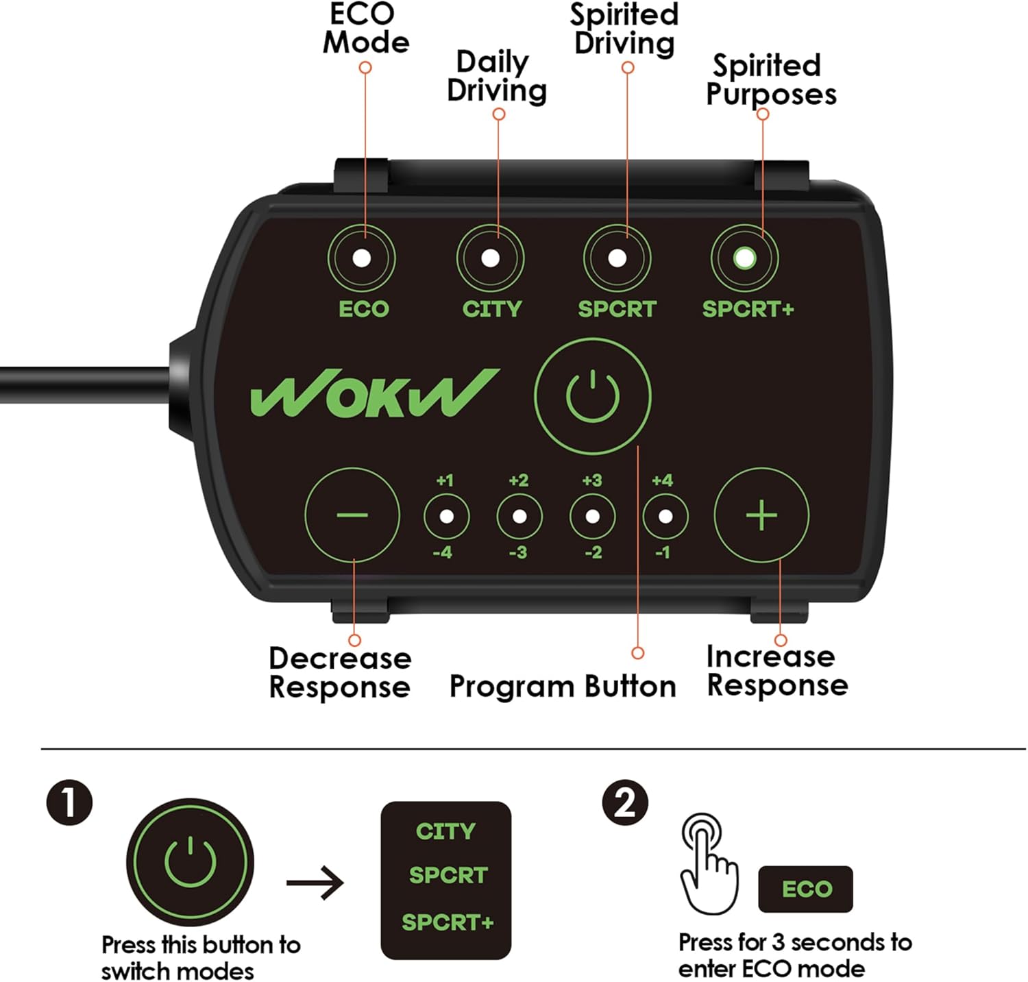 Throttle Response Controller Compatible with Toyota Tacoma (2005-2020 and Newer) SR/ SR5/ TRD Sport/TRD Off Road/Limited/TRD Pro Green - Image 3