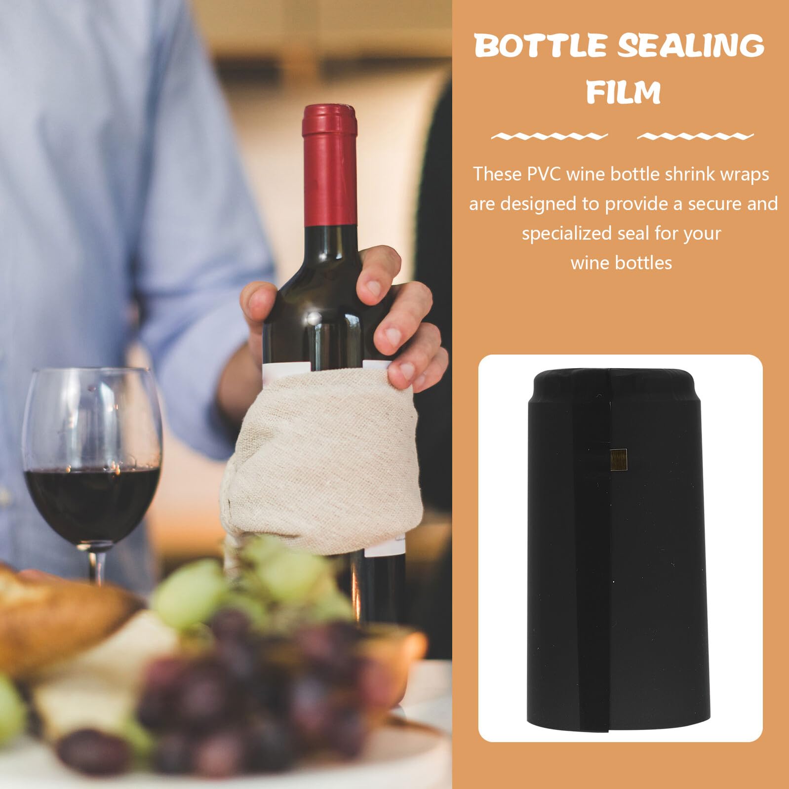 100 Piezas Cápsulas Termorretráctiles de PVC para Sellado de Botellas de Vino Fáciles de Aplicar con Calor para Uso Doméstico Protección Duradera y Envoltura