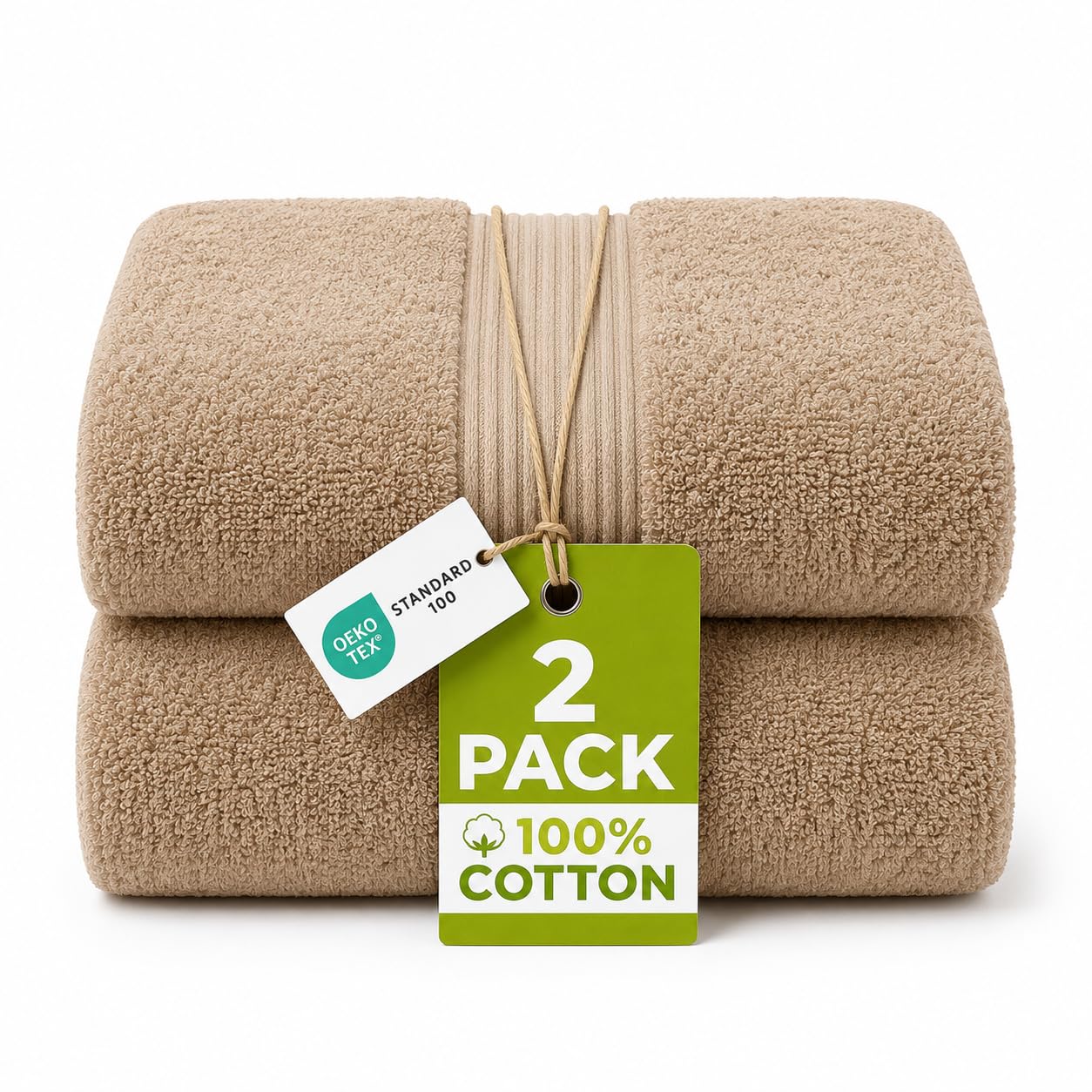 NIMORA 4 Piece Egyptian Cotton Towel Bale Set – Ultra Soft 500 GSM – Face Towels, Hand Towels & Bath Sheet – Super Absorbent, Durable & Quick Dry Bathroom Towels (Latte, 2BS)