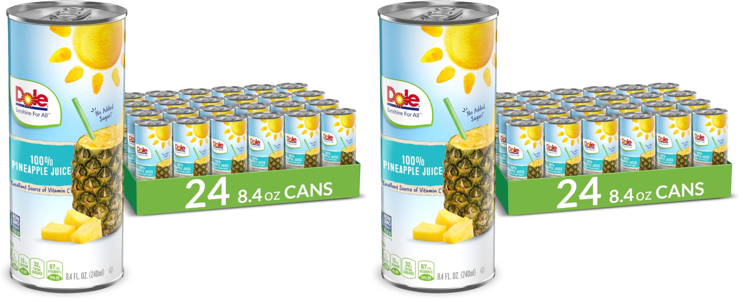Dole 100% Pineapple Juice, 100% Fruit Juice with Added Vitamin C, 8.4 Fl Oz Cans (Pack of 48)
