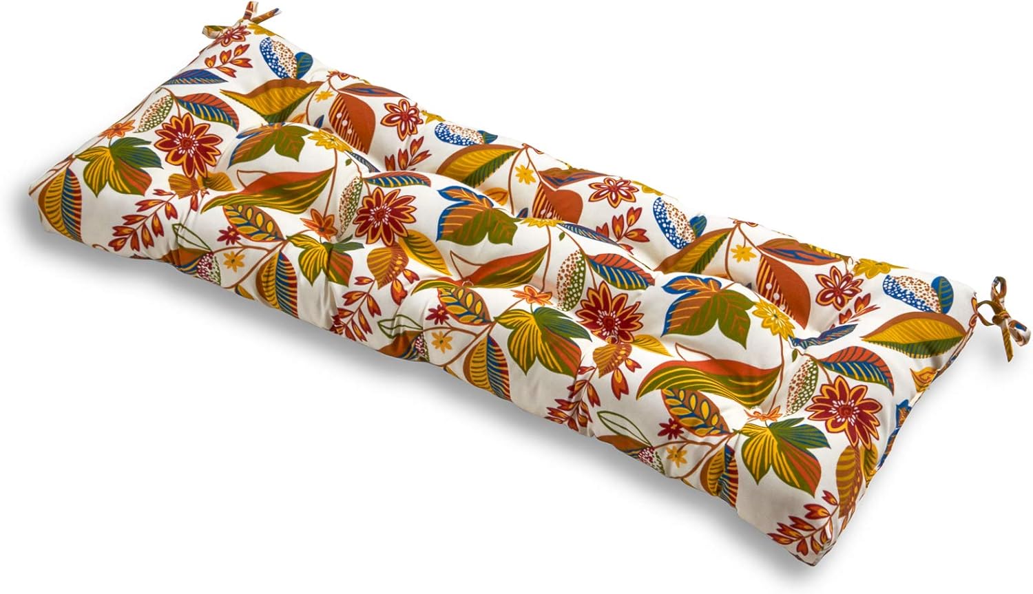 South Pine Porch Outdoor 44x17-inch Swing/Bench Cushion, Shoreham Green Ikat