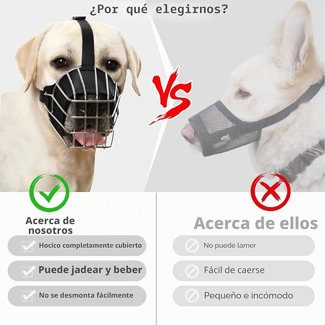 Foto 4 de 7 de PETCUTE Bozal para Perro Transpirable,Previene Mordidas
