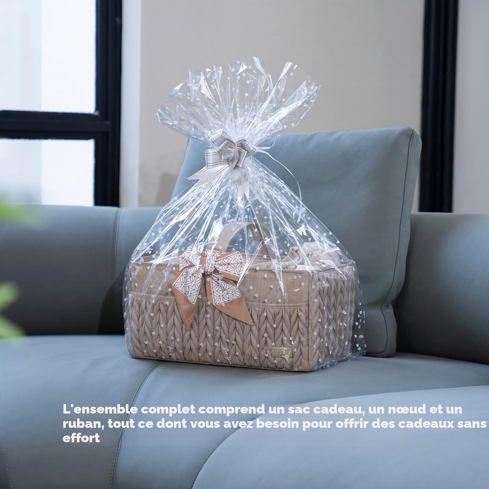Organisateur de Couches pour Bébé, Panier de Rangement, Caddy (Beige)