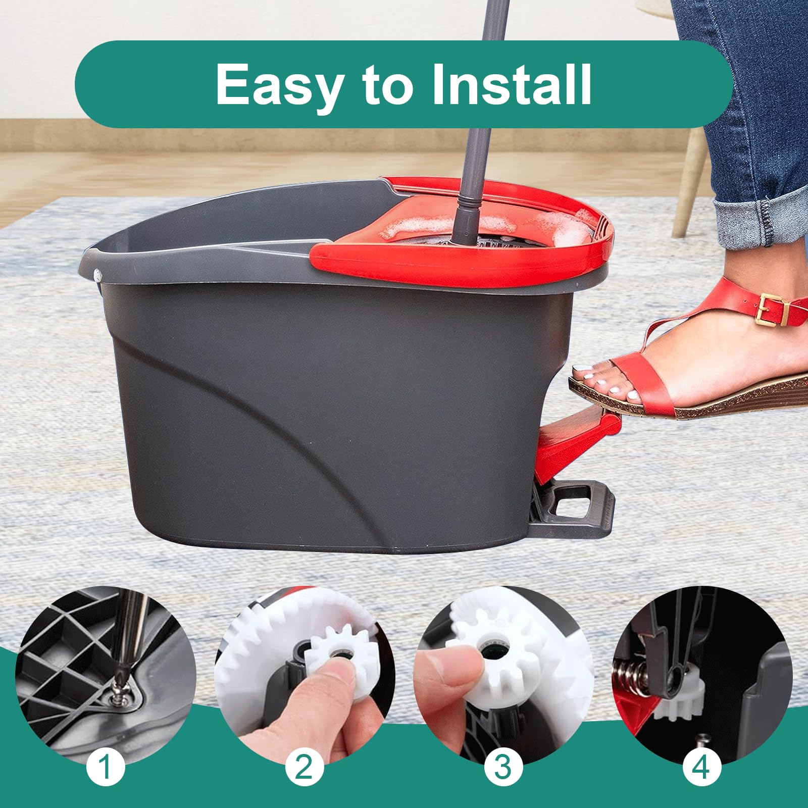 Good]For Vileda/ for O-Cedar Easywring RinseClean Spin Mop Telescoping