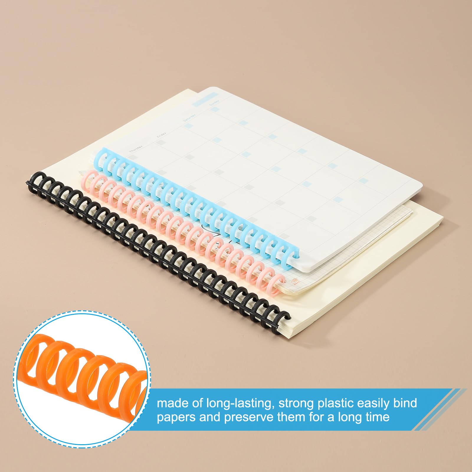 PATIKIL Spiralbindungsspulen 25 Stück - 12mm Durchmesser Für 85 Blatt