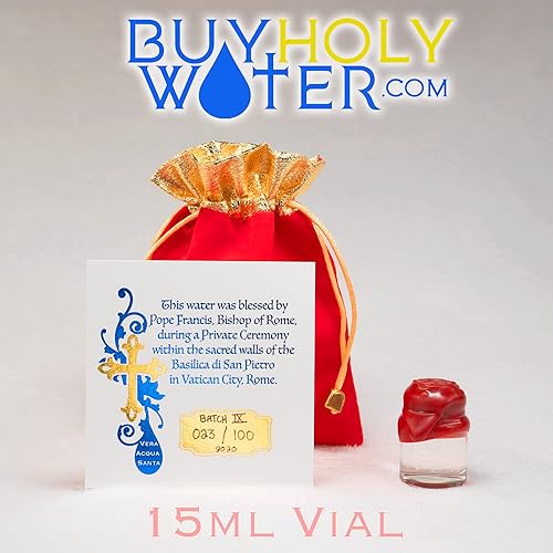 Miniatura 6 de Agua bendita bendita de 0.5 fl oz de cera roja sellada de corcho vial de corcho, el único agua bendita auténtica y certificada - Bendecida por el