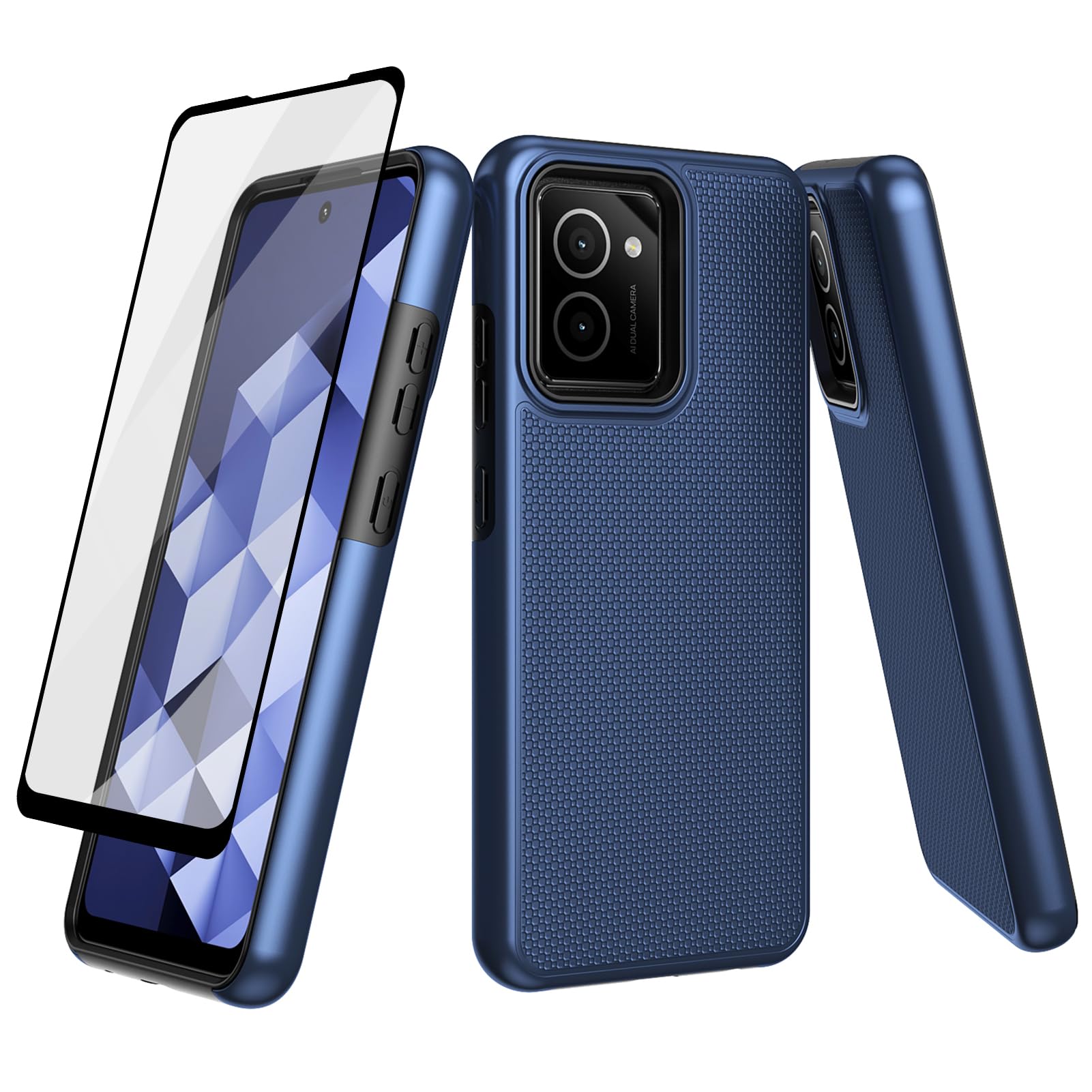 Ailiber for HMD Vibe 4G[Not Fit 5G] Phone Case, with Screen Protector, Dual Layer Shockproof Protective, Silicone Bumper Non Slip Back, Heavy Duty