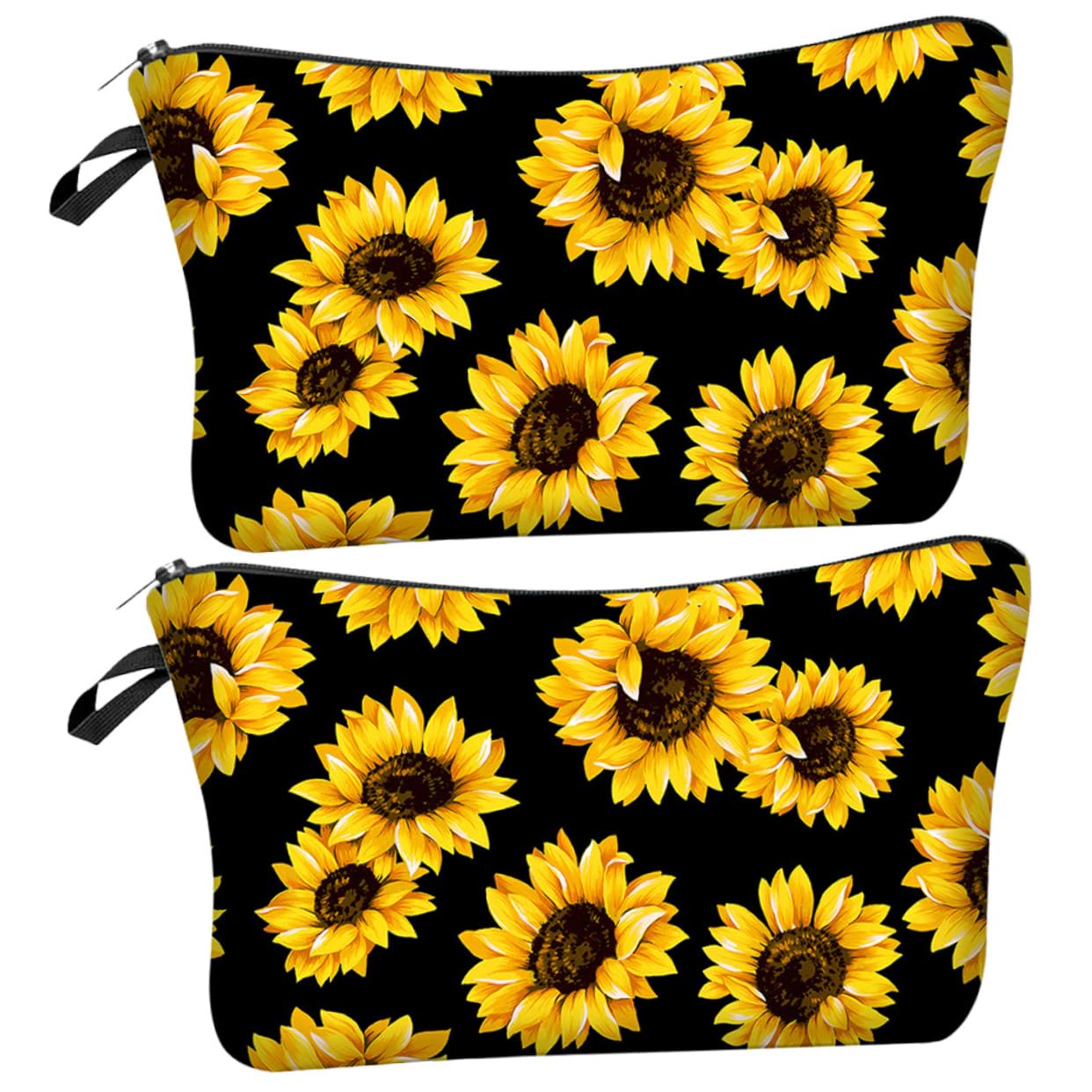 Housoutil 8piezas Bolsa De Maquillaje Diseño De Girasol Organizador De Cosméticos Portátil para Almacenamiento De Artículos De Tocador